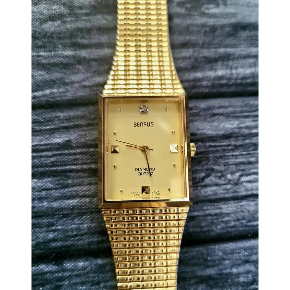 Rare Condition Benrus‎ Diamond Retro Mens Watch New Battery